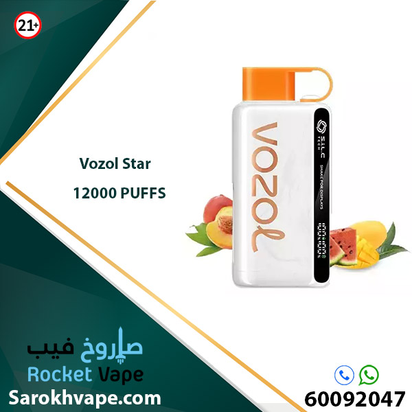 Vozol Star Peach Mango Watermelon 20MG 12000 Puffs Sarokh Vape