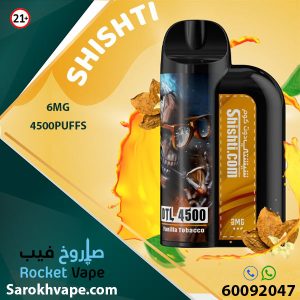 Shishti DTL Vanilla Tobacco 6MG 4500 Puffs