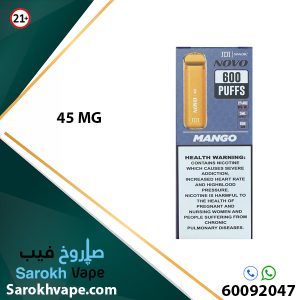 Novo Mango 45MG 600 Puffs